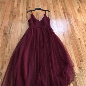 Hayley Paige Lace Burgundy Dress